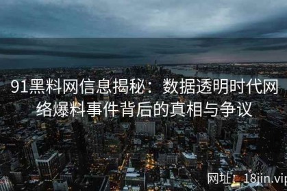 91黑料网信息揭秘：数据透明时代网络爆料事件背后的真相与争议
