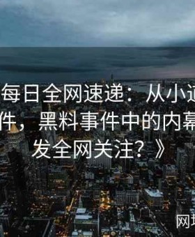 《黑料每日全网速递：从小道消息到内部文件，黑料事件中的内幕如何引发全网关注？》