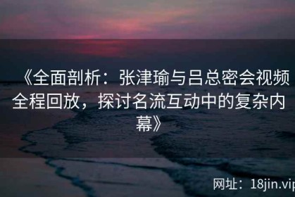 《全面剖析：张津瑜与吕总密会视频全程回放，探讨名流互动中的复杂内幕》