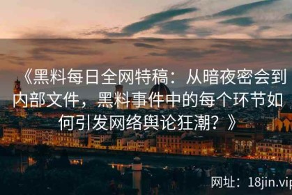 《黑料每日全网特稿：从暗夜密会到内部文件，黑料事件中的每个环节如何引发网络舆论狂潮？》
