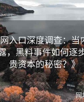 《黑料网入口深度调查：当内幕信息频频泄露，黑料事件如何逐步暴露权贵资本的秘密？》