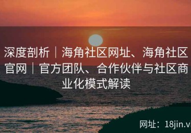 深度剖析｜海角社区网址、海角社区官网｜官方团队、合作伙伴与社区商业化模式解读