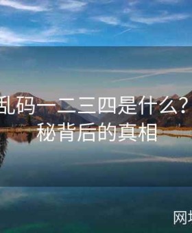 无人区乱码一二三四是什么？揭秘神秘背后的真相