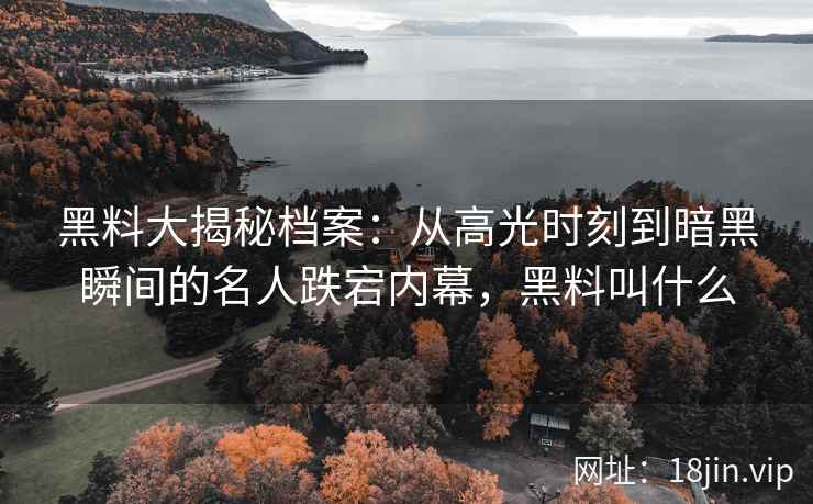 黑料大揭秘档案：从高光时刻到暗黑瞬间的名人跌宕内幕，黑料叫什么