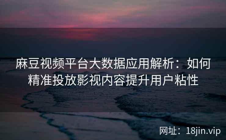 麻豆视频平台大数据应用解析：如何精准投放影视内容提升用户粘性