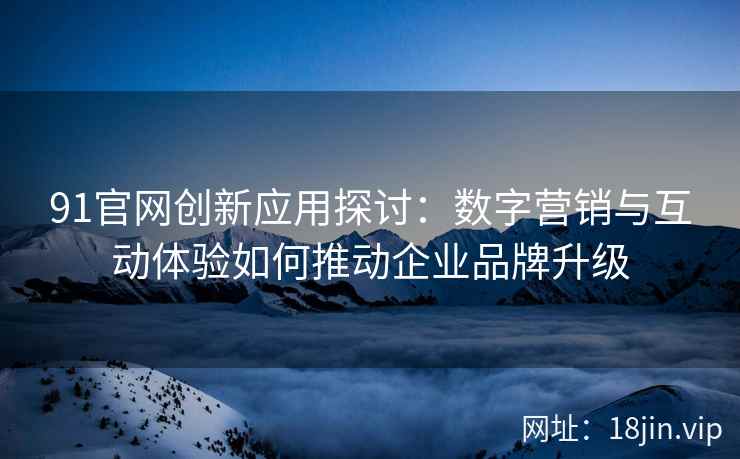 91官网创新应用探讨：数字营销与互动体验如何推动企业品牌升级