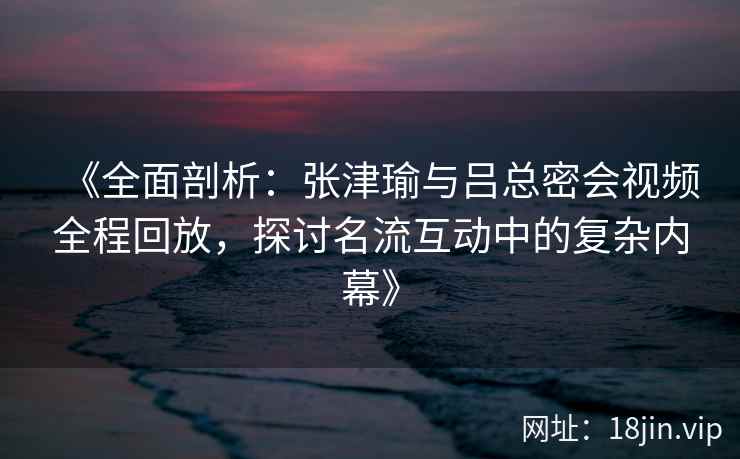 《全面剖析：张津瑜与吕总密会视频全程回放，探讨名流互动中的复杂内幕》