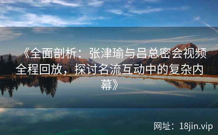 《全面剖析：张津瑜与吕总密会视频全程回放，探讨名流互动中的复杂内幕》